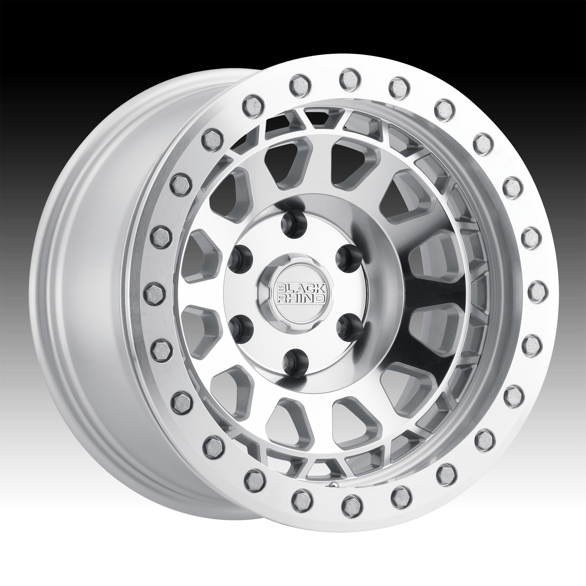 Black Rhino Primm Beadlock Machined Silver Custom Truck Wheels - Primm